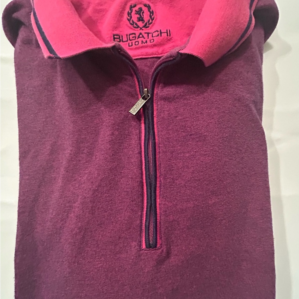 Bugatchi Pink Polo Shirt Soft Cotton Texture
